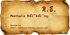Machala Bökény névjegykártya